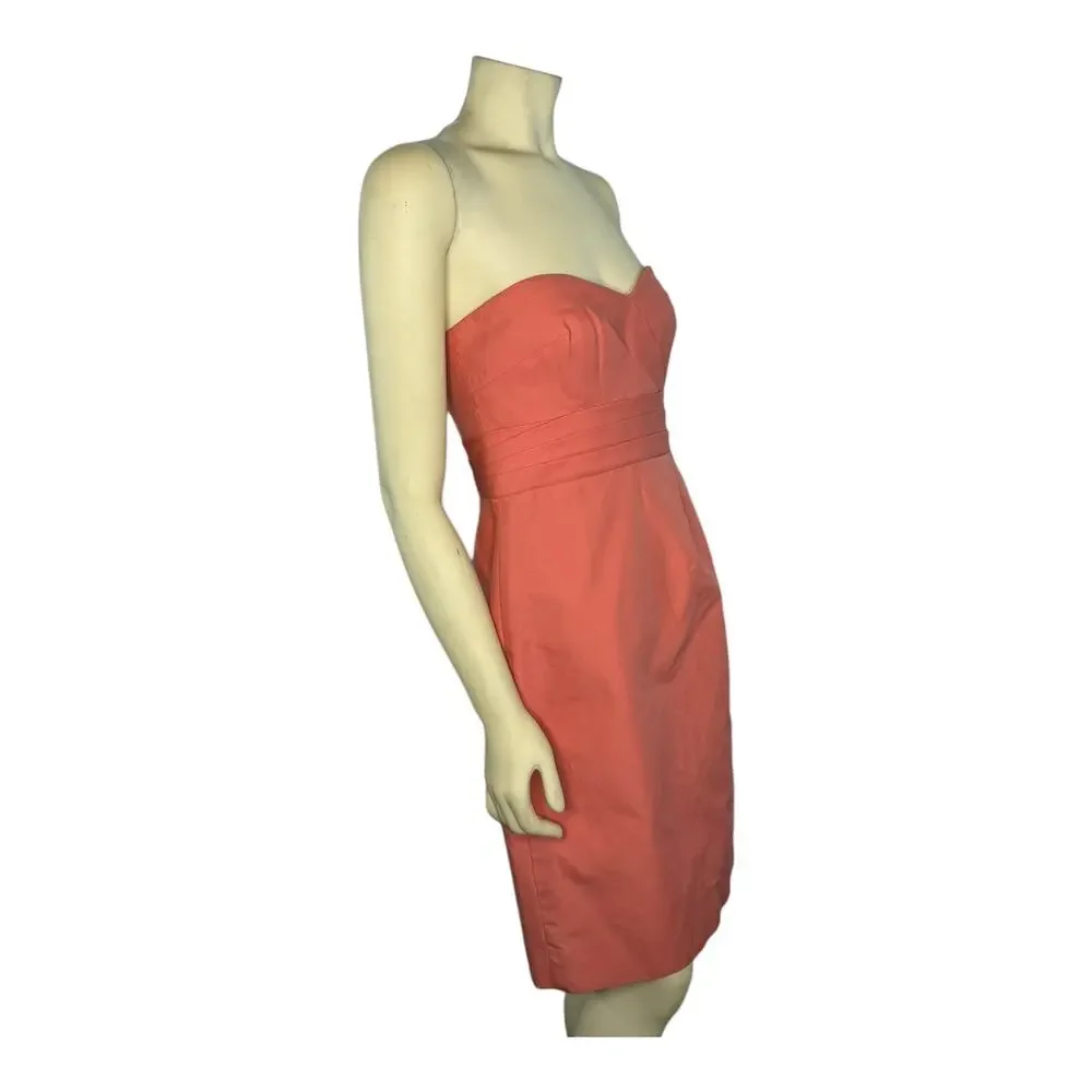 J.Crew Raquel Sheath Dress Y2K Sweet Papaya Strapless 4